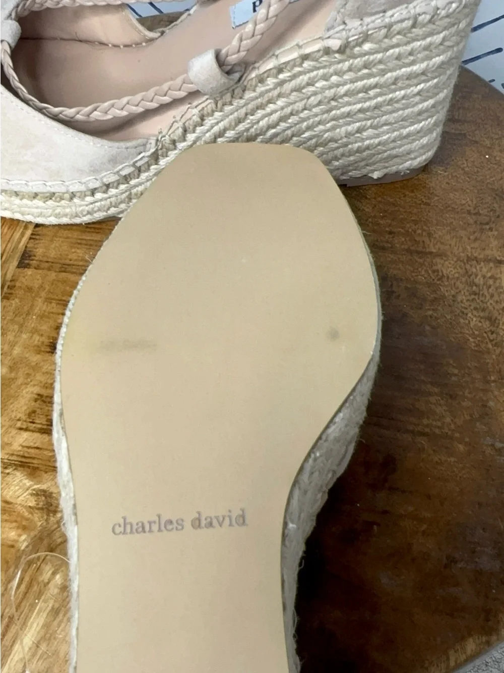 NWOT Charles David Gracie Espadrille Wedge Sandal Size 8